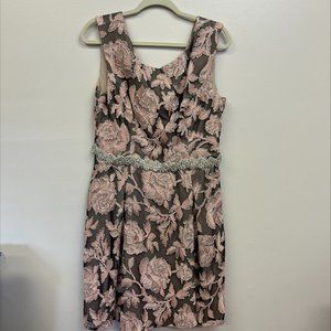 Formal Short Dress with floral print, Karl Lagerfeld Size 14